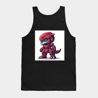 Chibi Red dinosaur robot Tank Top